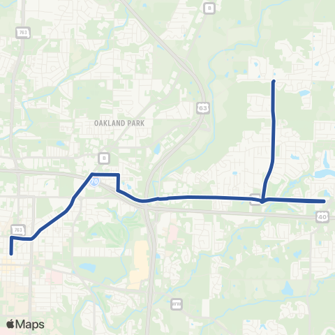 GoCOMO Blue Route map