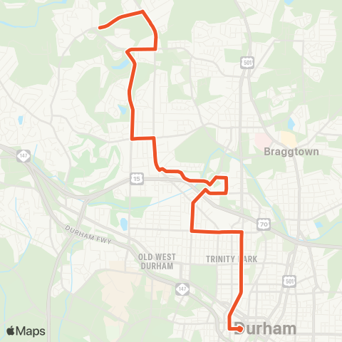 GoDurham Northgate – North Pointe – Horton/Guess map