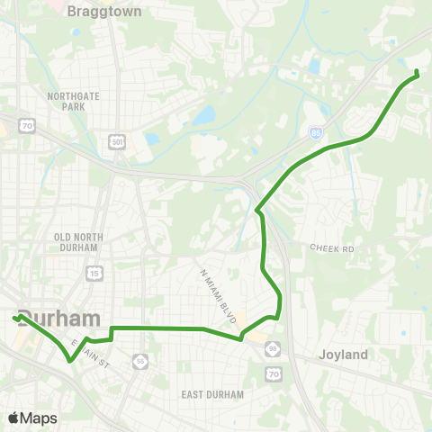 GoDurham Holloway St – The Village – Glenview Sta map