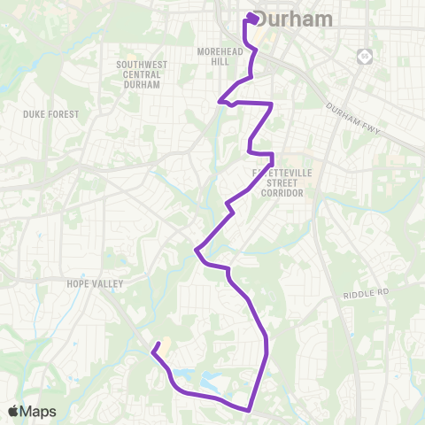 GoDurham Forest Hills – Weaver / Roxboro – MLK map