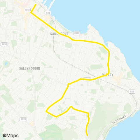 Go-Ahead Ireland Dun Laoghaire - Killiney Hill Park map