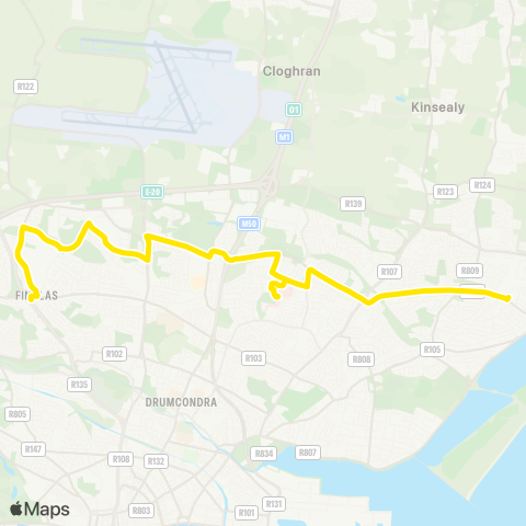 Go-Ahead Ireland Finglas Village - Naomh Barróg GAA map