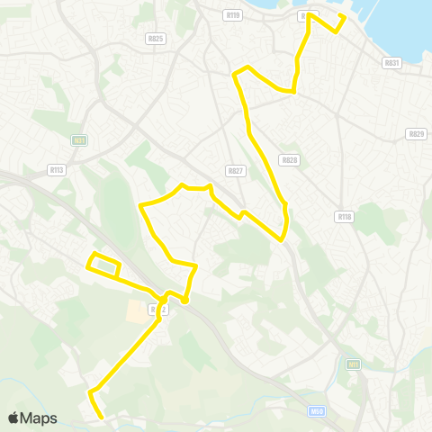 Go-Ahead Ireland Kilternan - Dún Laoghaire map