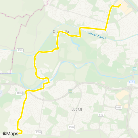 Go-Ahead Ireland Blanchardstown SC - Adamstown Station map