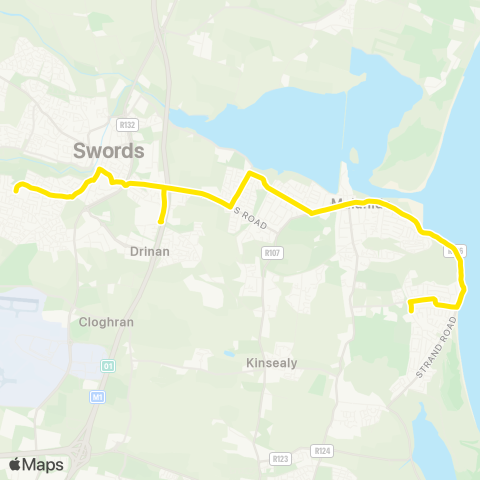 Go-Ahead Ireland Swords - Portmarnock map