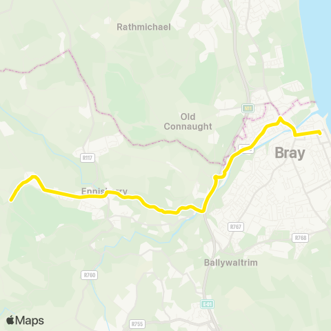 Go-Ahead Ireland Bray Station - Enniskerry map