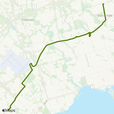 GO Transit Mississauga / North York map