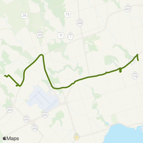 GO Transit Brampton / North York Express map