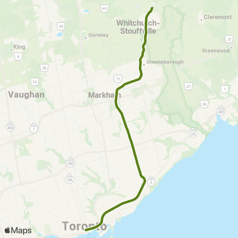 GO Transit Stouffville map