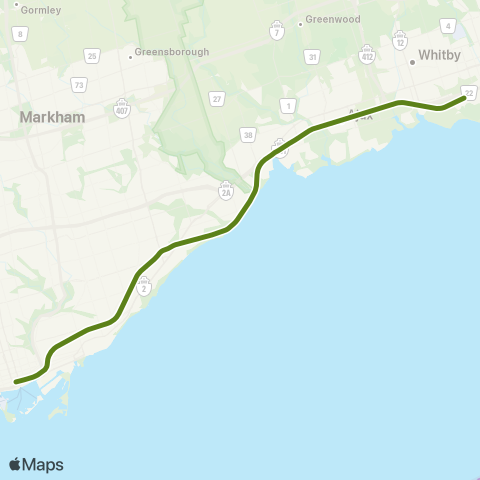 GO Transit Lakeshore East map