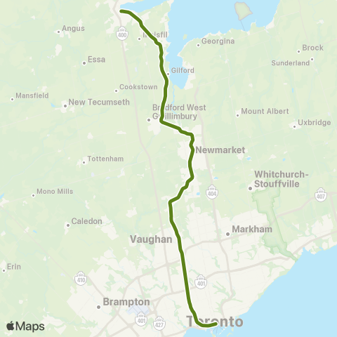 GO Transit Barrie map