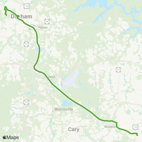 GoTriangle Route DRX map