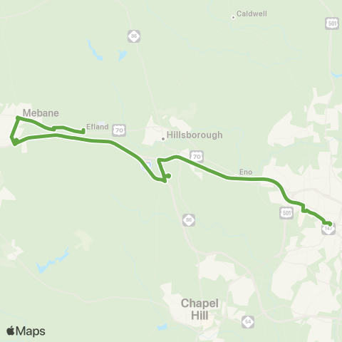 GoTriangle Orange - Durham map