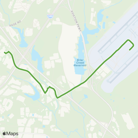 GoTriangle RDU Shuttle map