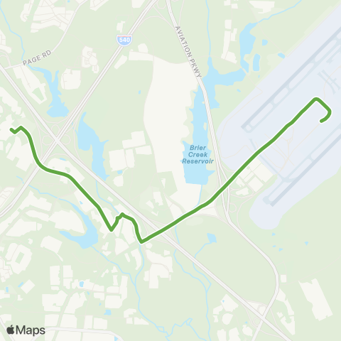 GoTriangle Route RDU map