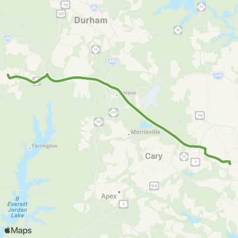 GoTriangle Route CRX map