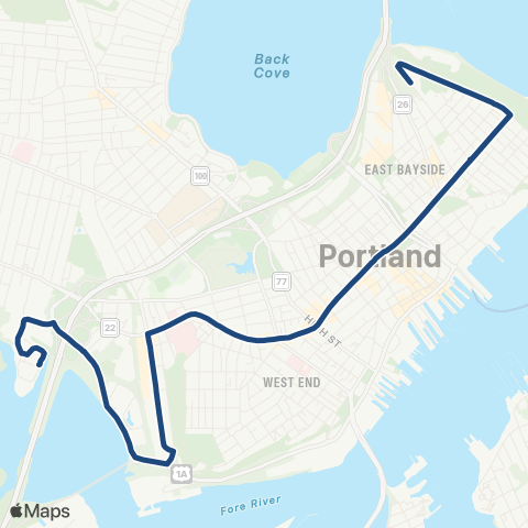 Greater Portland Metro Bus Congress Street map