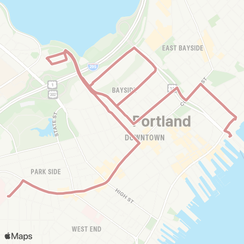 Greater Portland Metro Bus Peninsula Loop map