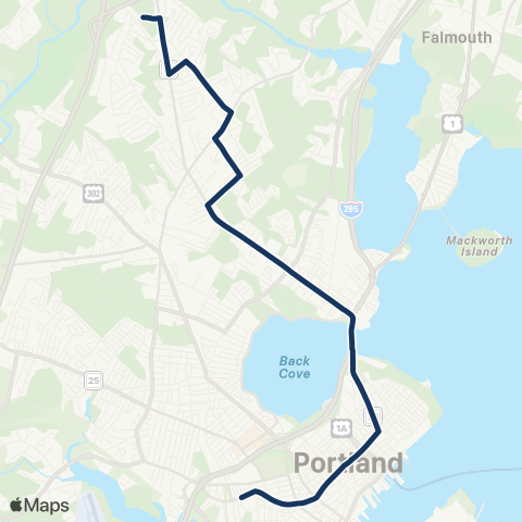 Greater Portland Metro Bus North Deering via Washington Ave map