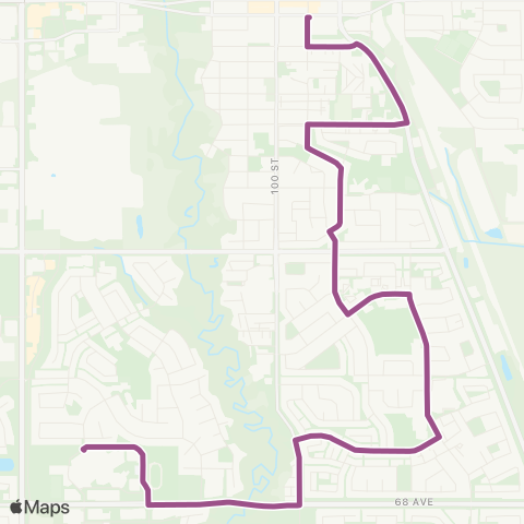 City of Grande Prairie Transit Route 2 map