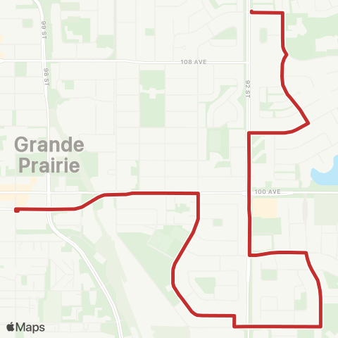 City of Grande Prairie Transit Route 7 map