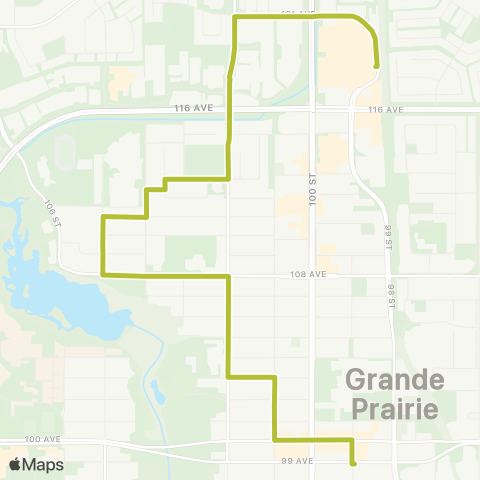 City of Grande Prairie Transit Route 8 map