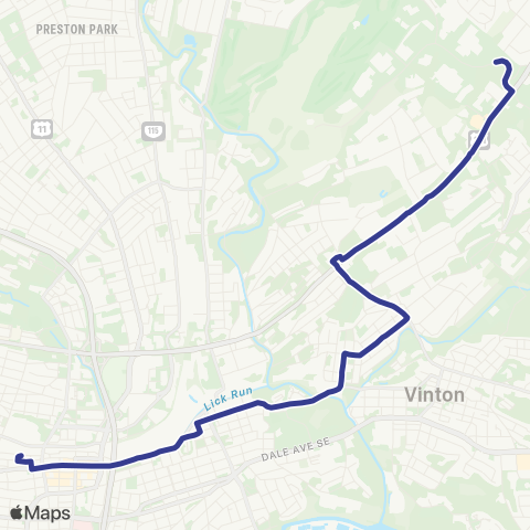 Valley Metro 32 - Blue Hills to 3rd St Station map