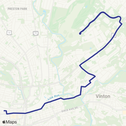 Valley Metro 31 - 3rd St Station to Blue Hills map