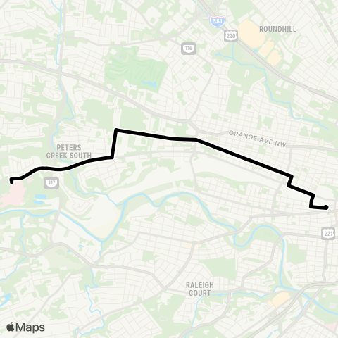 Valley Metro 75 - 3rd St Sta to The Veteran's Hosp map