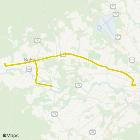 Valley Metro 91 - 3rd St Sta to Salem / VA Hospital map