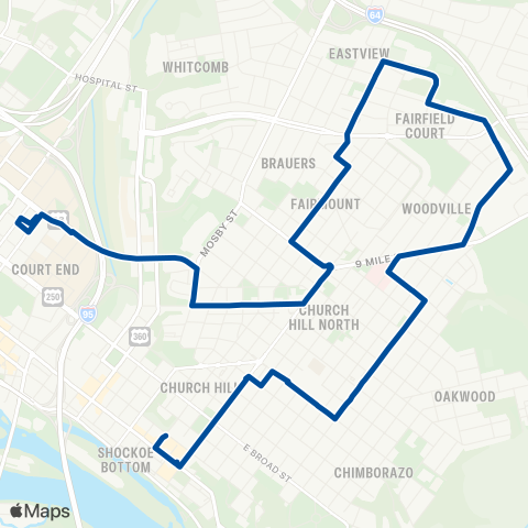 GRTC Church Hill map