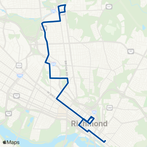 GRTC Hermitage / East Main map