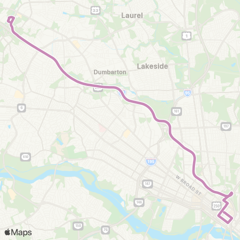 GRTC Gaskins Expres map