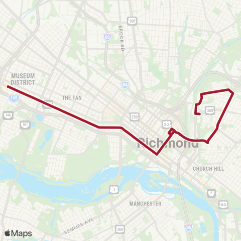 GRTC Cary / Main / Whitcomb map