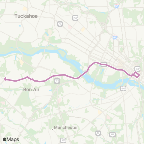 GRTC Stony Point Express (RIC) map