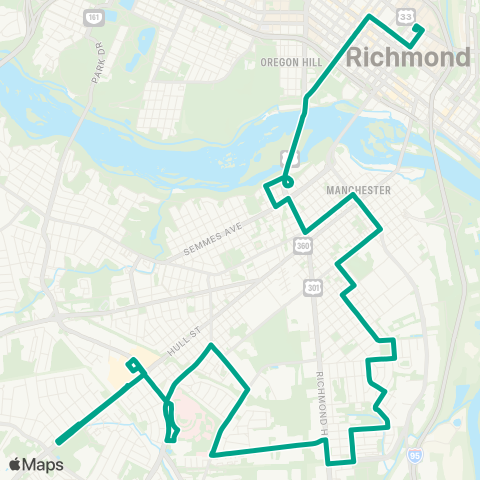 GRTC Bellemeade / Hopkins map