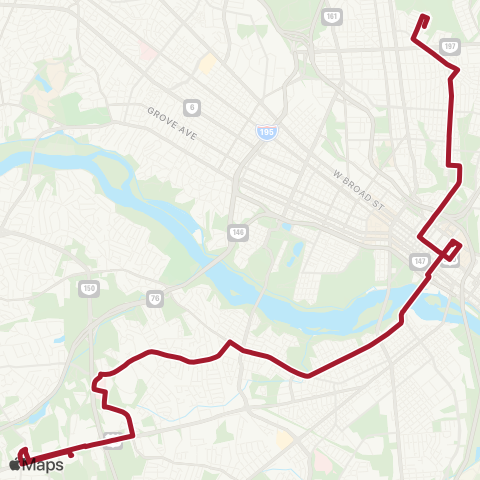 GRTC North Ave / Forest Hill map