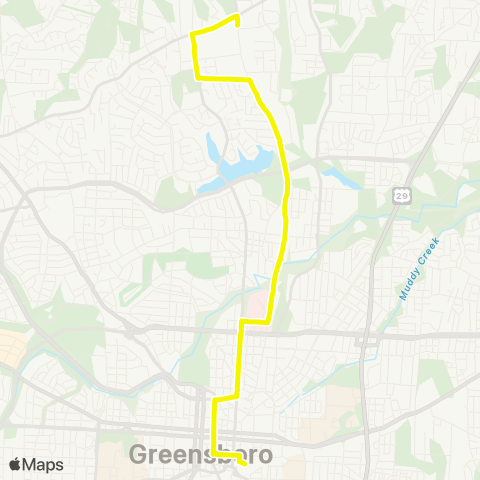 Greensboro Transit Agency North Elm / Church Street map