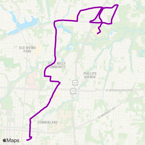 Greensboro Transit Agency Summit Avenue map