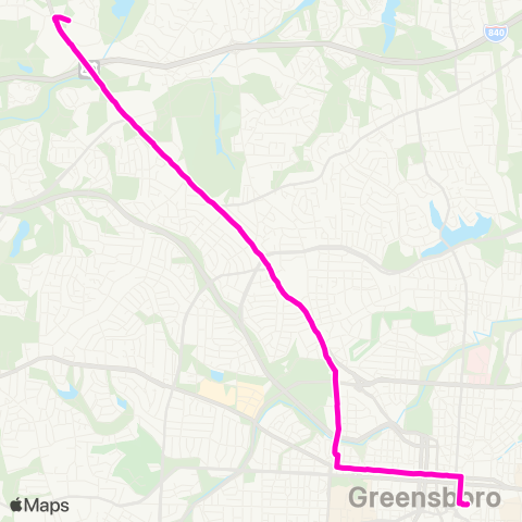 Greensboro Transit Agency Battleground Avenue map