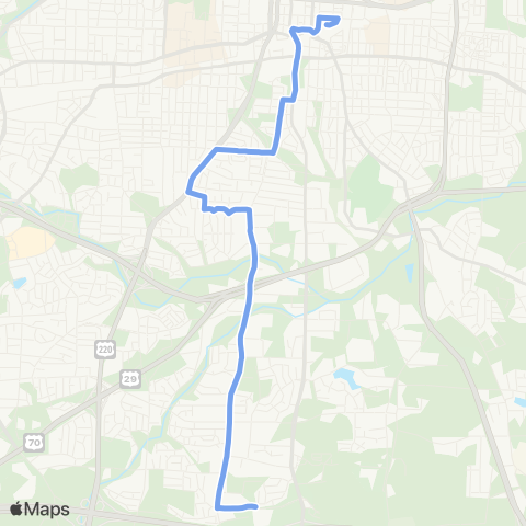 Greensboro Transit Agency Randleman Road map