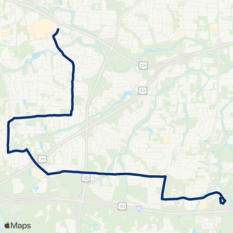 Greensboro Transit Agency Southtown Connector map