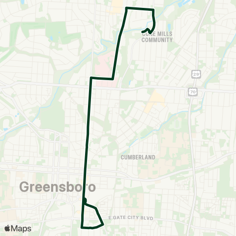 Greensboro Transit Agency Hopper Trolley map