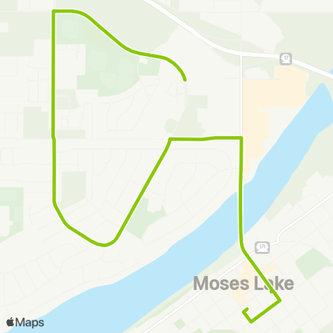 GTA Moses Lake - Shopper Shuttle map