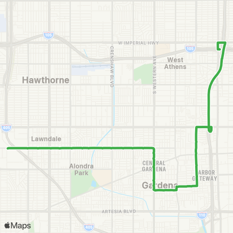 GTrans Line 1X map