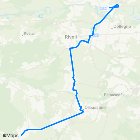 GTT Torino Piossasco - Pianezza Valeo map