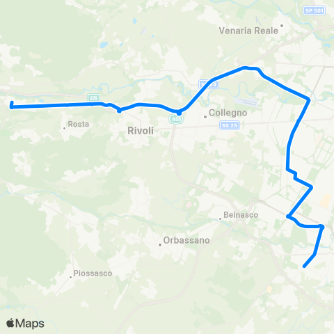 GTT Torino Nichelino - Torino - Ferriera (Stabilimento Teksid) map