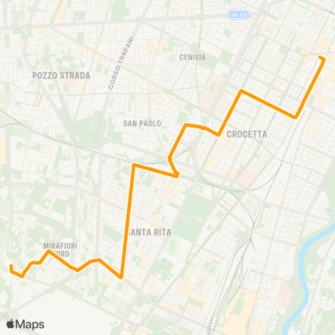 GTT Torino Feriale, via Allason - via Bertola map