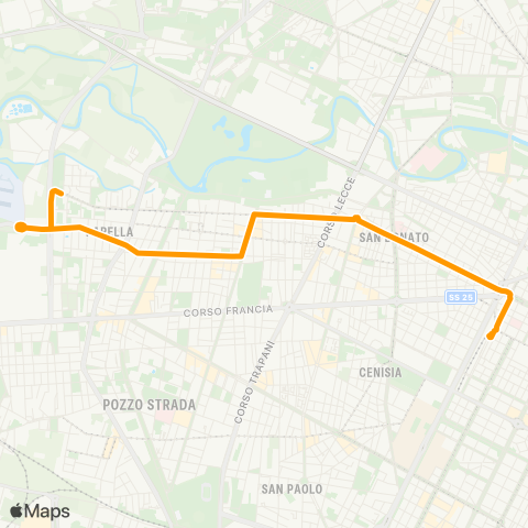 GTT Torino Via Servais - Corso Bolzano map