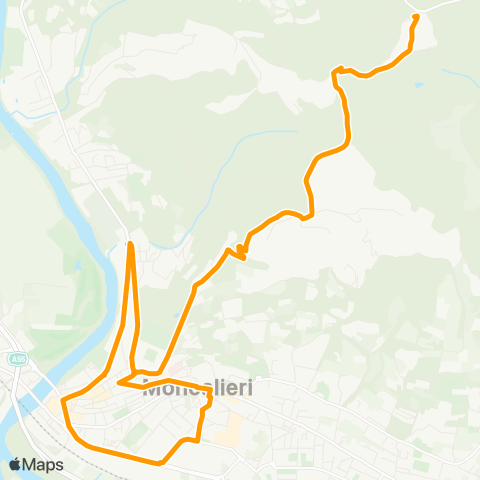 GTT Torino Feriale, Piazza Caduti Per La Libertà (Moncalieri) - Strada Moncalvo map